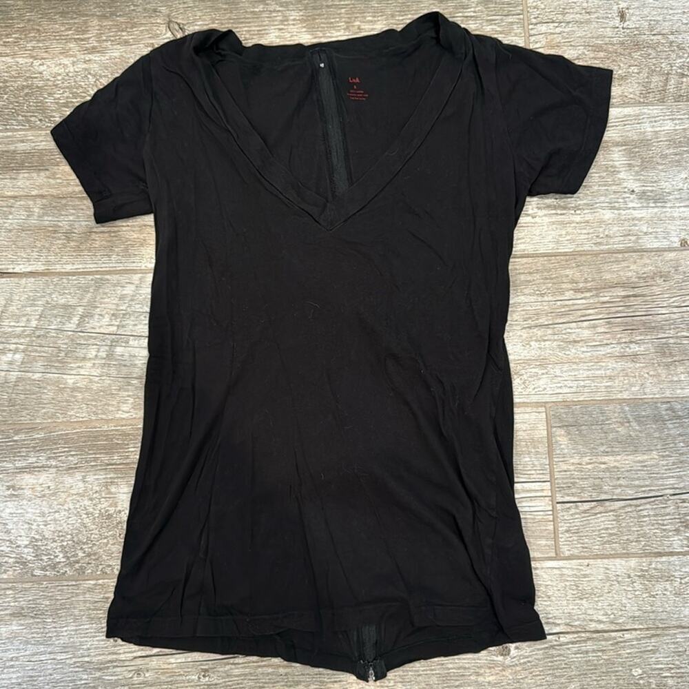 LNA Zip Back V-neck T-Shirt - Size Small‎